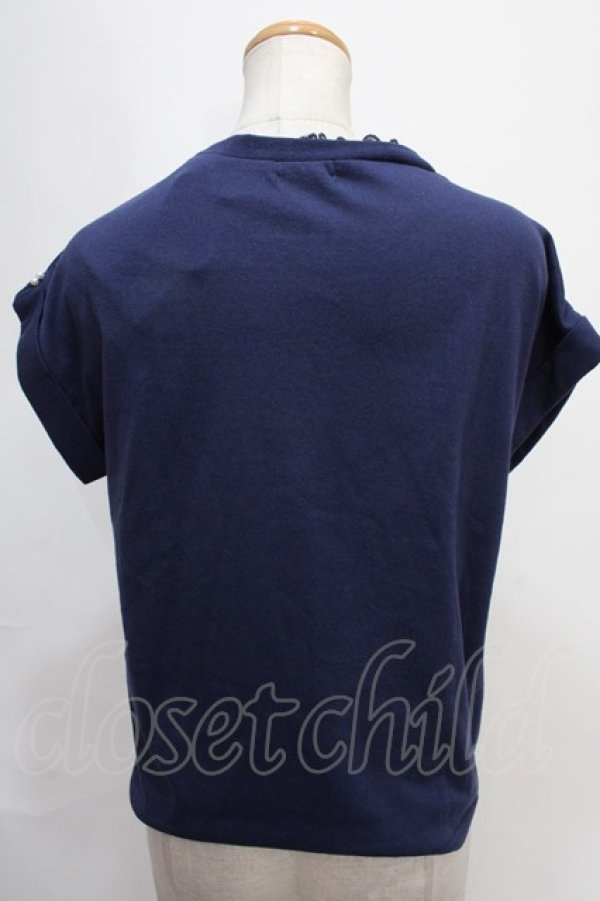 画像2: axes femme / 接触冷感ラメ刺繍Ｔシャツ F コン Y-24-08-28-029-AX-TS-SZ-ZT368 (2)