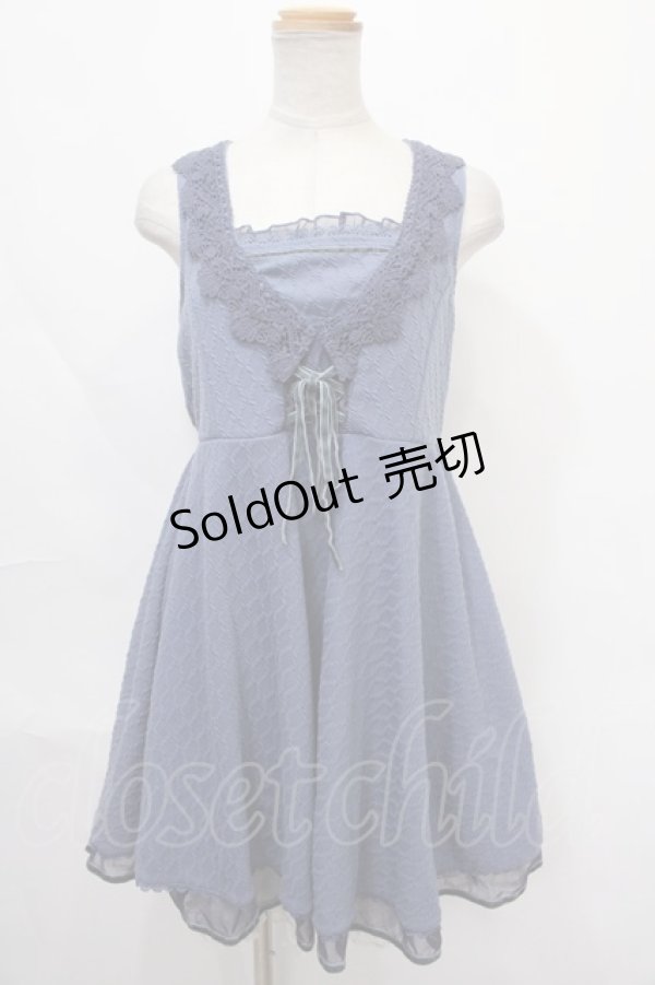 画像1: axes femme / ウエストレースアップワンピース M ブルー Y-24-09-05-074-AX-OP-SZ-ZI (1)
