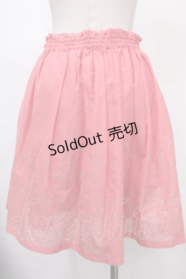 画像2: Jane Marple / クラウンレースプリントのスカート M ピンク Y-24-09-15-106-JM-SK-SZ-ZT354 (2)