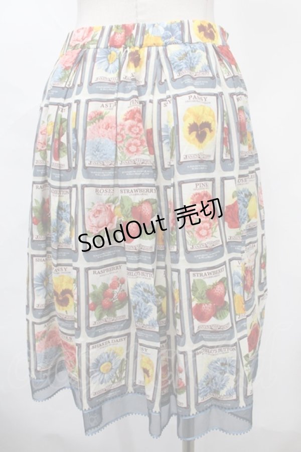 画像2: Jane Marple / Seeds of hopeのタックスカート M ブルーグレイ Y-24-09-15-127-JM-SK-SZ-ZT341 (2)