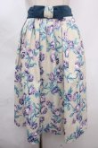 画像1: an another angelus /フラワー柄リボンフレアスカート  クリーム×パープル Y-24-09-18-126-CA-SK-AS-ZT066 (1)