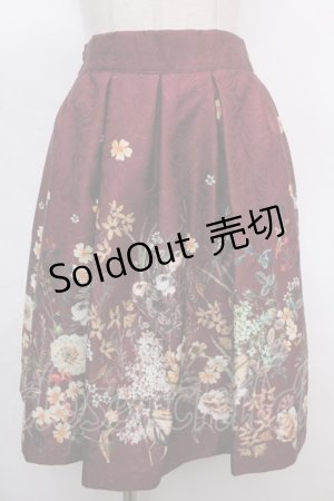 画像: axes femme / ジャカードプリントスカート M ワイン Y-24-09-18-132-AX-SK-SZ-OS