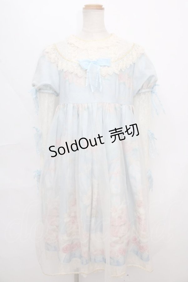 画像1: This Time / My First Love ワンピース  サックス Y-24-09-28-095-LO-OP-SZ-ZT350 (1)
