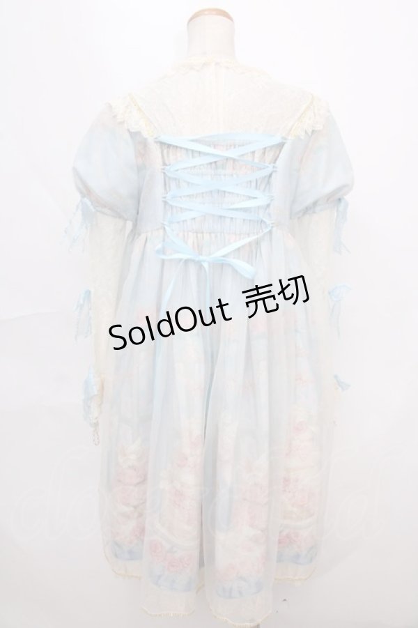 画像2: This Time / My First Love ワンピース  サックス Y-24-09-28-095-LO-OP-SZ-ZT350 (2)