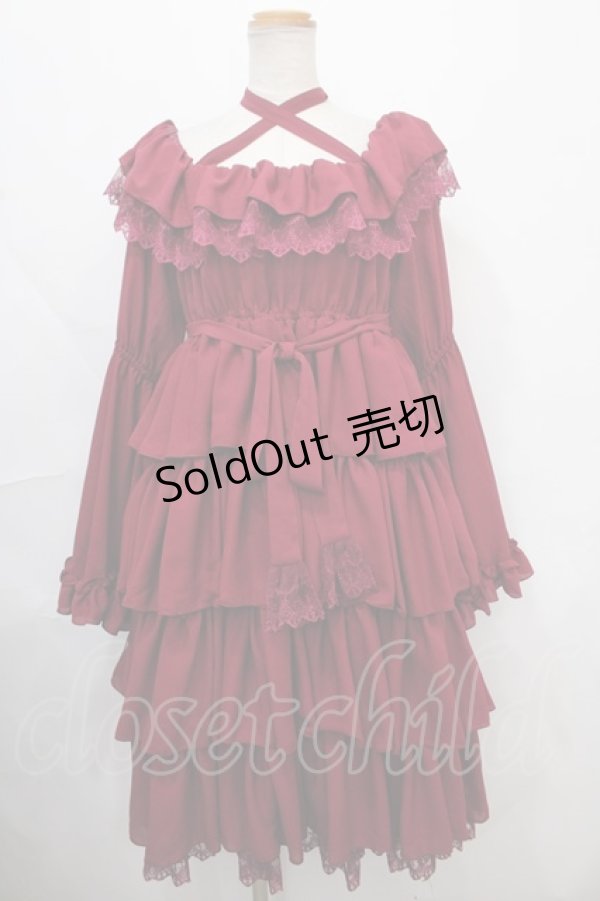 画像1: Vallee lys / Coquelicot dress (ミディアム)  ワイン Y-24-10-01-084-GO-OP-SZ-ZY (1)
