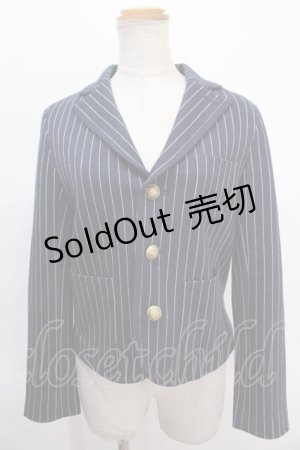 画像: Jane Marple Dans Le Saｌon / ストライプジャージのBoy'sジャケット M ネイビー Y-24-10-05-069-JM-JA-SZ-ZT270