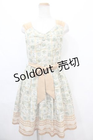 画像: axes femme / 切手デザインワンピース M  Y-24-10-08-090-AX-OP-SZ-ZI