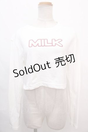 画像: 【SALE】MILK / MILKショート L.S Tee  白 Y-24-10-19-140-ML-TO-SZ-ZT466