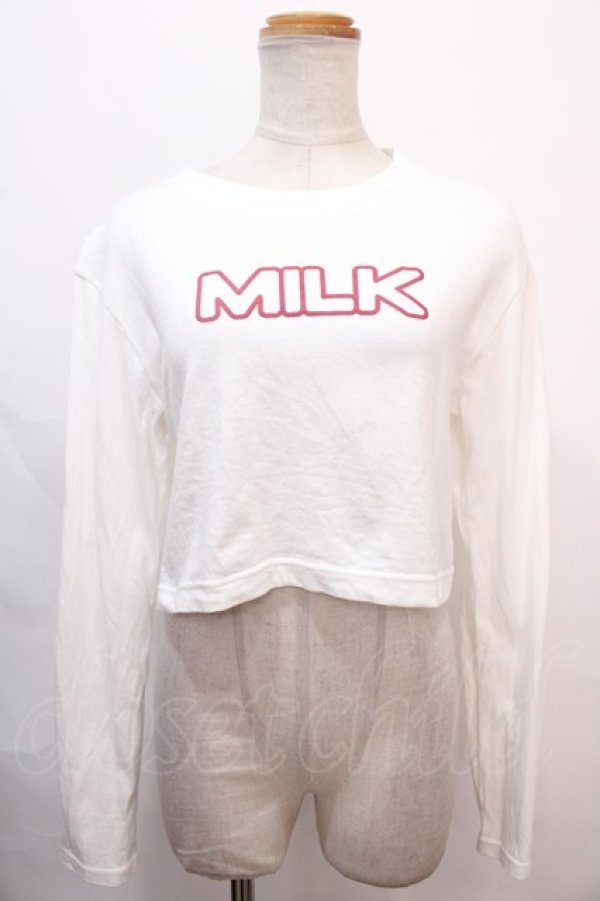 画像1: MILK / MILKショート L.S Tee  白 Y-24-10-19-140-ML-TO-SZ-OS (1)