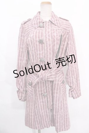 画像: 【SALE】ALGONQUINS / ファーカラー付ジャガードコート F パープル Y-24-10-19-199-AL-CO-SZ-ZT-C041