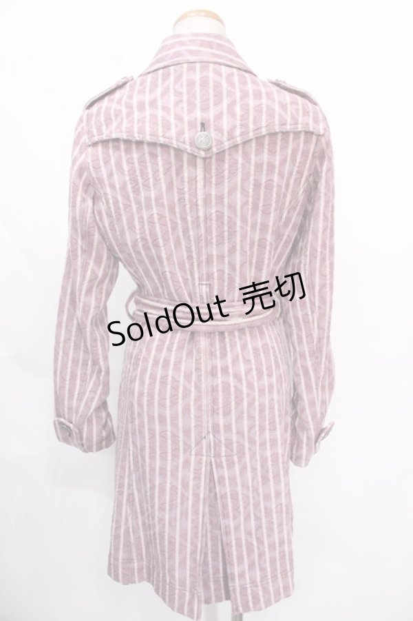 画像2: 【SALE】ALGONQUINS / ファーカラー付ジャガードコート F パープル Y-24-10-19-199-AL-CO-SZ-ZT-C041 (2)