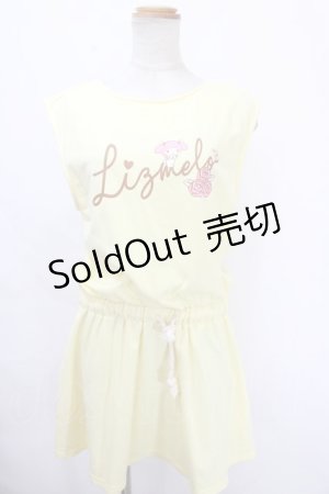 画像: Lizmelo / プリントノースリーブワンピース 0 イエロー Y-24-10-21-048-LO-OP-SZ-ZS