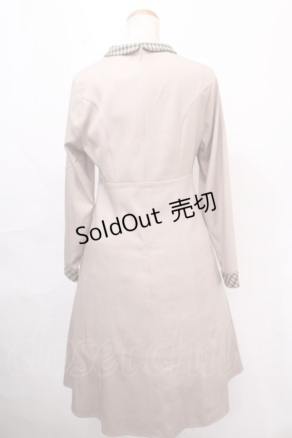 画像2: F i.n.t / チェックヨーク切替ワンピース F ベージュ×ブラウン Y-24-10-31-130-CA-OP-SZ-ZT440 (2)