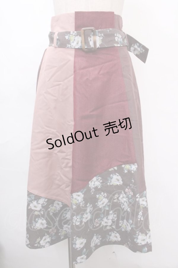 画像1: 【SALE】axes femme / パッチワークスカート M アカ Y-24-10-31-155-AX-SK-SZ-ZT175 (1)