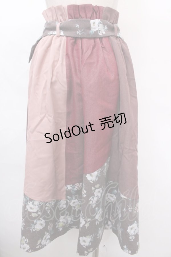 画像2: 【SALE】axes femme / パッチワークスカート M アカ Y-24-10-31-155-AX-SK-SZ-ZT175 (2)