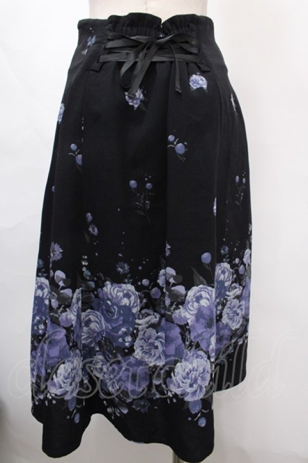 画像2: axes femme / ドライフラワー柄スカート  黒 Y-24-10-31-159-AX-SK-SZ-ZT419 (2)