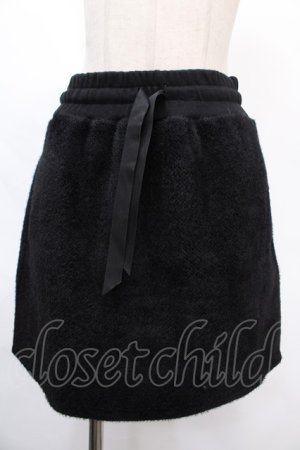 画像: axes femme POETIQUE / モールニット風ミニスカート M 黒 Y-24-10-31-175-AX-SK-SZ-ZI