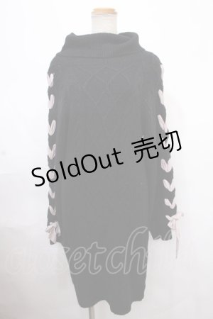 画像: Ank Rouge / スピンドルリボンニットワンピース M ブラック Y-24-11-06-079-CA-OP-SZ-ZT191