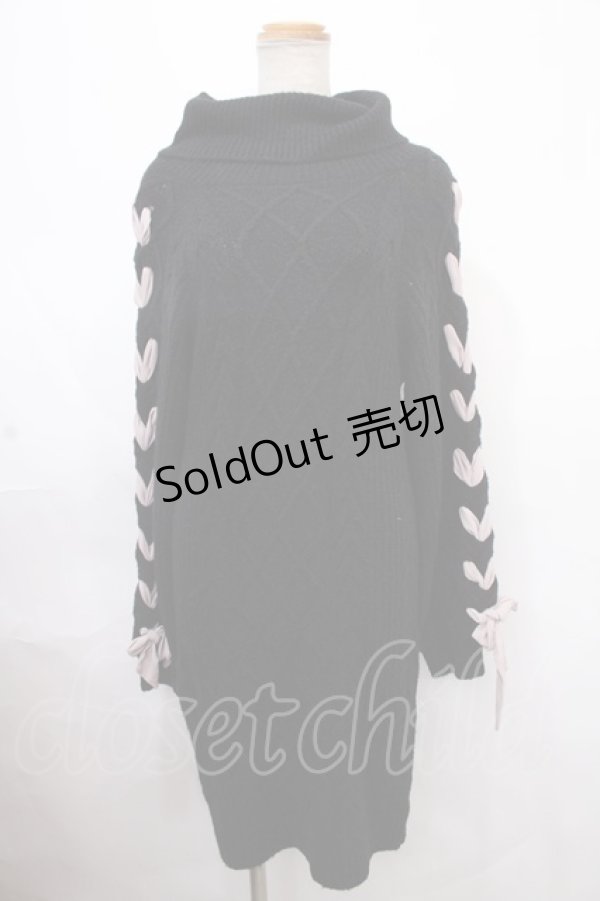 画像1: Ank Rouge / スピンドルリボンニットワンピース M ブラック Y-24-11-06-079-CA-OP-SZ-ZT191 (1)