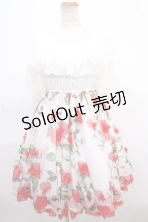 画像: Triple fortune / 薔薇ワンピース  ホワイト Y-24-11-09-056-EL-OP-SZ-ZY