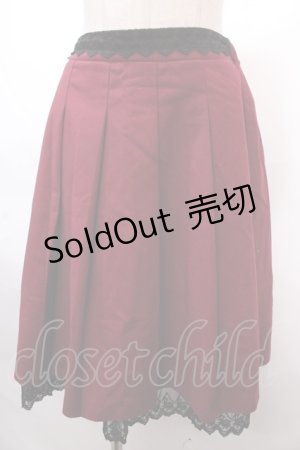 画像: axes femme / プリーツミドルスカート  ワイン Y-24-11-09-091-AX-SK-SZ-OS