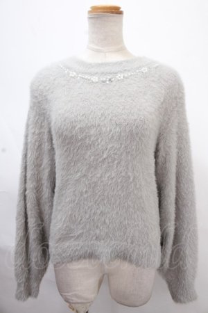 画像: axes femme / ラメモヘアニット  グレー Y-24-11-09-022-AX-TO-SZ-ZT366