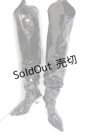 画像: Melt the lady / クランプルジョッキーブーツ 39 黒 Y-24-11-12-017-PU-SH-SZ-ZY