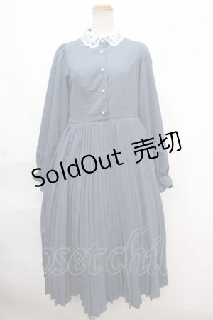 画像: mpetit by misako / プリーツワンピース M 中青 Y-24-11-13-033-PU-OP-SZ-ZT125