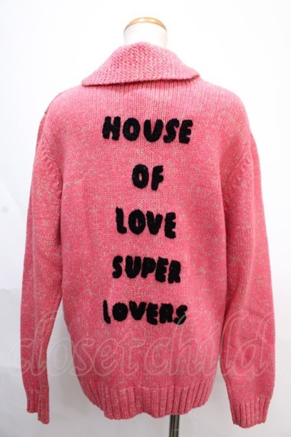 画像2: SUPER LOVERS / ニットカーディガン  ピンク Y-24-11-13-035-PU-TO-AS-ZT097 (2)