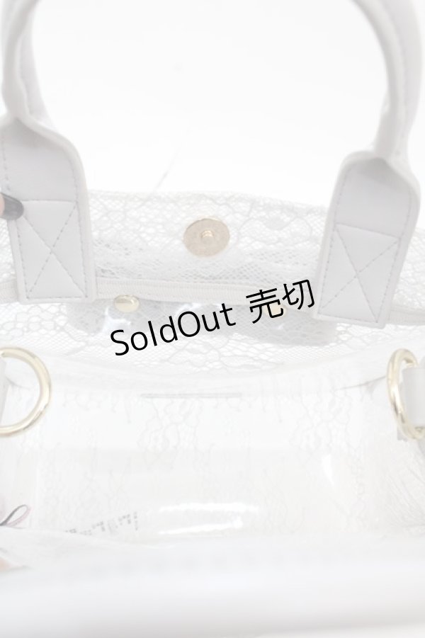 画像3: Maison de FLEUR / EC限定レースクリア2Wayトートバッグ F グレー Y-24-11-18-059-LO-BG-SZ-ZI (3)