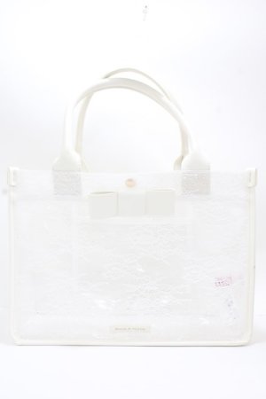 画像: Maison de FLEUR / レースクリアスクエアトートバッグ F ホワイト Y-24-11-18-060-LO-BG-SZ-ZT-K012