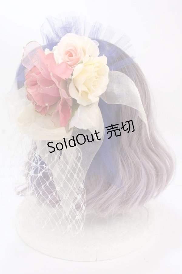 画像2: Angelic Pretty / Classic Rose Dollカチューシャ  ネイビー Y-24-11-18-076-AP-AC-SZ-ZY (2)