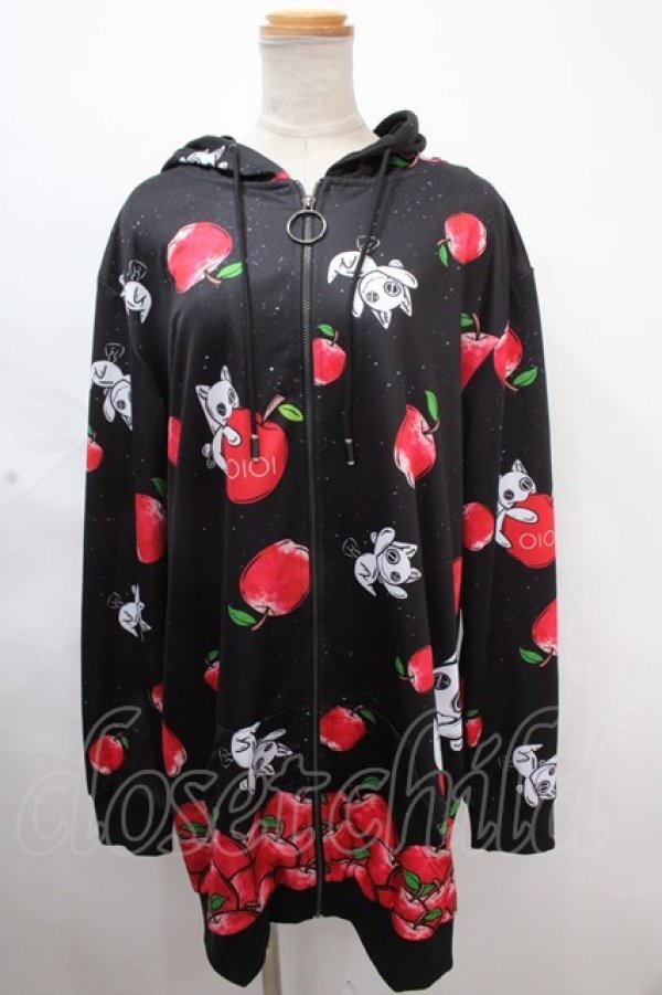 画像1: NieR Clothing / LONG LENGTH ZIP OUTER【Falling Apple】  黒×赤 Y-24-11-18-131-PU-TO-SZ-ZT225 (1)