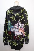 画像1: NieR Clothing / 総柄ZIPパーカー  黒 Y-24-11-18-137-PU-TO-SZ-ZT328 (1)