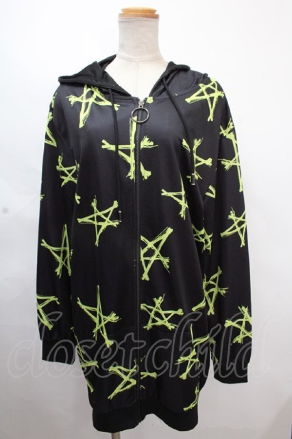 画像2: NieR Clothing / 総柄ZIPパーカー  黒 Y-24-11-18-137-PU-TO-SZ-ZT328 (2)