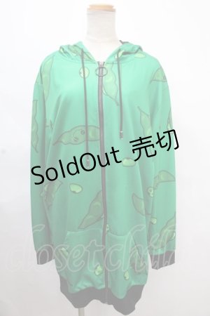 画像: NieR Clothing / 枝豆ZIPパーカー  グリーン Y-24-11-18-138-PU-TO-SZ-ZI