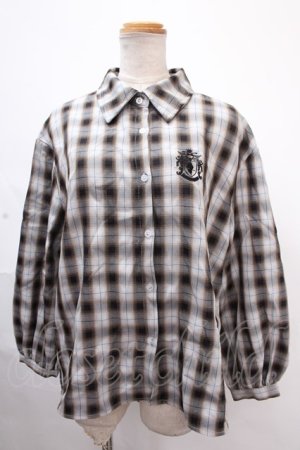 画像: NieR Clothing / チェックシャツ F グレー Y-24-11-18-142-PU-BL-SZ-ZT315