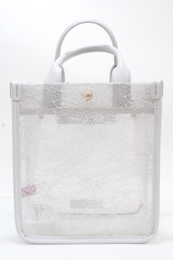 画像2: Maison de FLEUR / EC限定レースクリア2Wayトートバッグ F グレー Y-24-11-18-059-LO-BG-SZ-ZY (2)