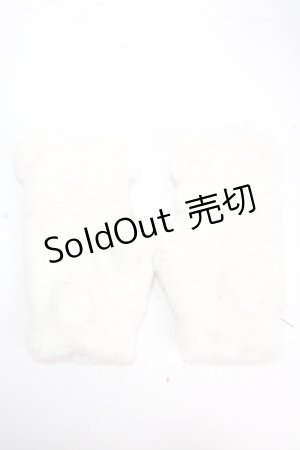 画像: axes femme POETIQUE / くまみみファーミトン  生成り Y-24-11-21-016-AX-ZA-SZ-ZT394