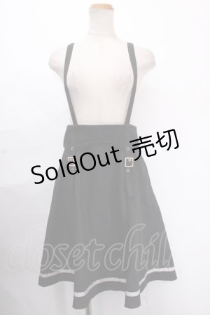 画像: axes femme POETIQUE / ガーターデザインサス付スカート  黒 Y-24-11-21-156-AX-SK-SZ-OS