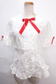画像1: Angelic Pretty / ハートレース半袖ブラウス  シロ×アカ Y-24-11-25-051-AP-BL-SZ-ZS (1)