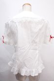画像2: Angelic Pretty / ハートレース半袖ブラウス  シロ×アカ Y-24-11-25-051-AP-BL-SZ-ZS (2)