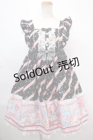 画像: Angelic Pretty / MELODY TOYSハイウエストジャンパースカート  黒 Y-24-11-25-079-AP-OP-SZ-ZY