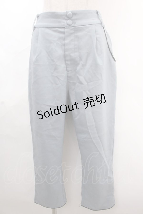 画像1: axes femme POETIQUE / チャイナボタンスリットパンツ  ブルーグレー Y-24-11-25-126-AX-PA-AS-ZI (1)