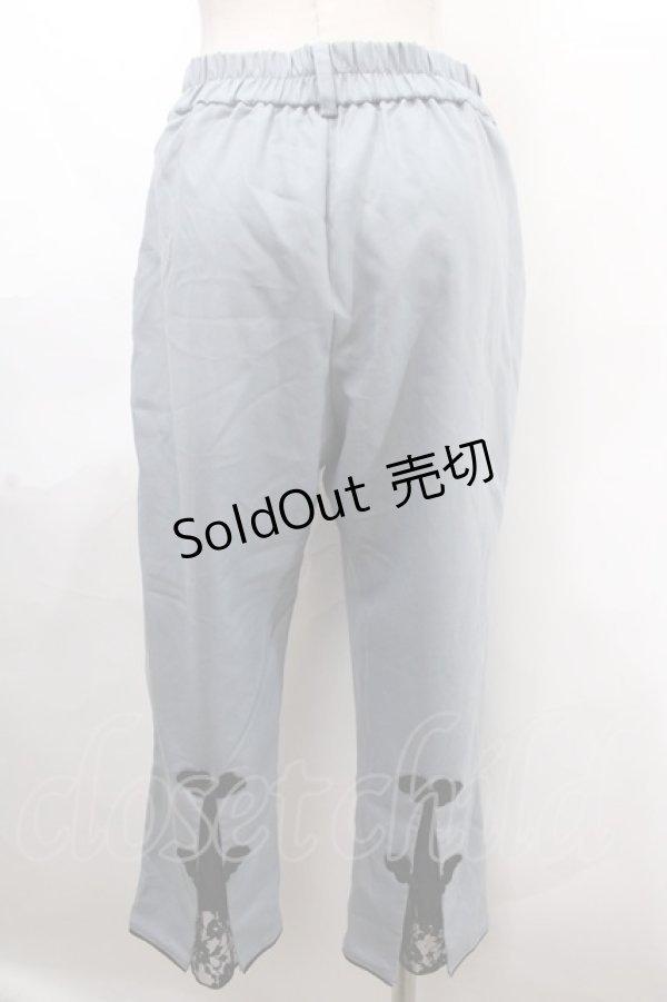 画像2: axes femme POETIQUE / チャイナボタンスリットパンツ  ブルーグレー Y-24-11-25-126-AX-PA-AS-ZI (2)