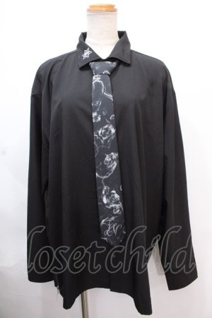 画像: CIVARIZE / ネクタイ付き刺繍デザインシャツ F ブラック Y-24-11-30-039-GO-BL-SZ-ZS