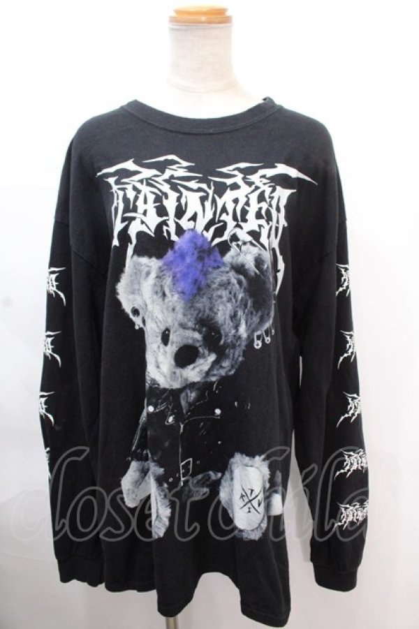 画像1: TRAVAS TOKYO / Metal bear L/S Tee/メタルクマロングTシャツカットソー F ブラック Y-24-11-30-055-PU-TO-SZ-ZS (1)