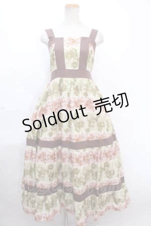 画像: axes femme NOSTALGIE / 配色シルエット花柄ジャンスカ F イエロー Y-24-11-30-195-AX-OP-SZ-ZI