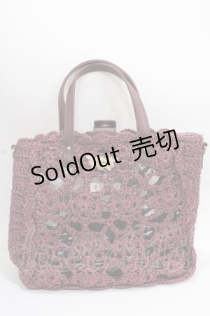画像: axes femme / クロシェ風2WAYミニバッグ  ワイン Y-24-11-30-024-AX-BG-SZ-ZT-K010