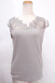画像1: axes femme / 繊細レースタンク M グレー Y-24-12-05-069-AX-TO-SZ-ZI (1)